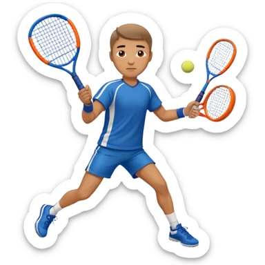 Male, eurasian, wearing sports cloth, swinging padel raquet not a tennis raquet sticker