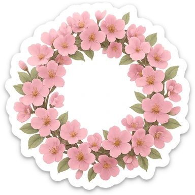 pink wreath, remove background sticker