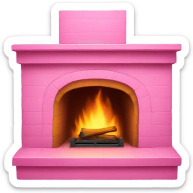 Pink fireplace sticker