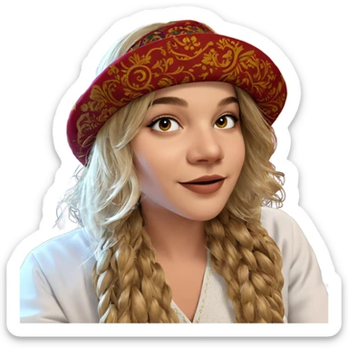 smiling girl in traditional attire sticker