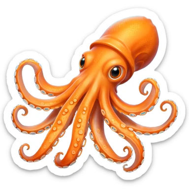 orange Squid sticker