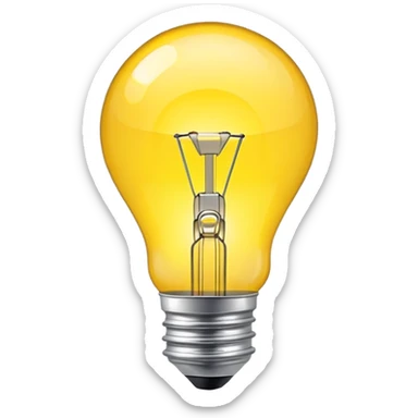 yellow light bulb glowing sticker
