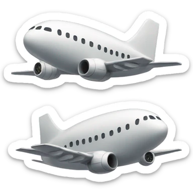 Plane two identical buildings sticker