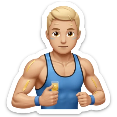 runner finishing a race going through finish tape sticker