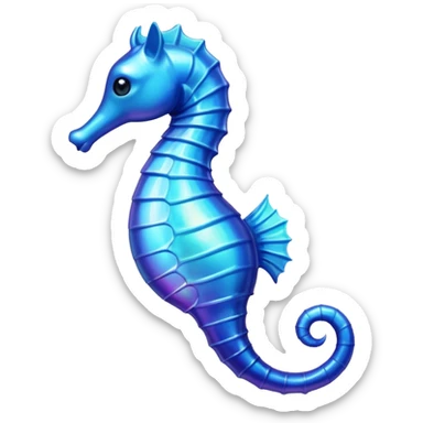 Blue seahorse sticker