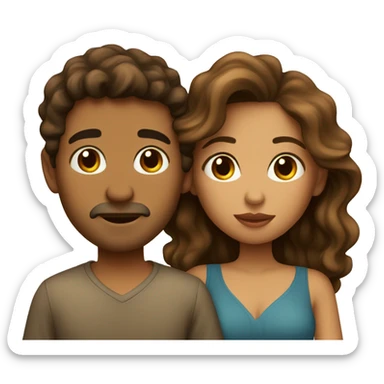 latin couple with wavy light brown hair kissing  sticker