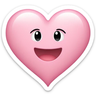 The heart is a soft pink color  sticker