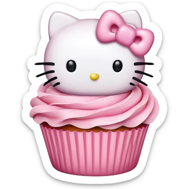 hello kitty cupcake sticker