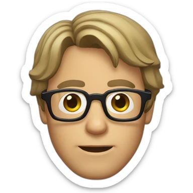 luke Skywalker with glasses sticker
