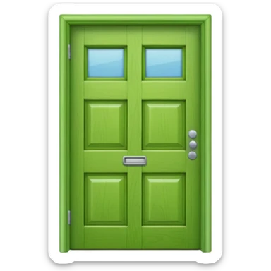 A simple green door emoji in the style of Apple emoji. sticker