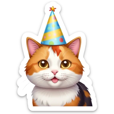 Cute cat celebrating her birthday  sticker