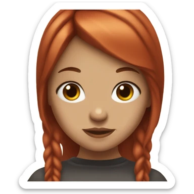 girl with red hair and bangs piercing labret brown eyes  sticker