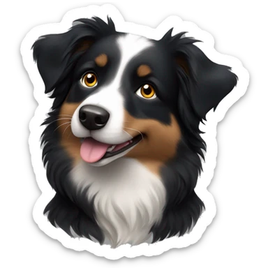 Moon Small black australian shepherd dog sticker