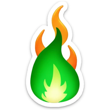 fire colored green sticker