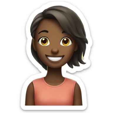 smiling girl by the window sticker