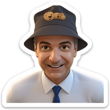 smiling boy in white shirt sticker