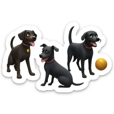 3 dogs and a black in the beach at Hawaii sticker