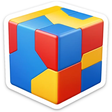 colourful cube sticker