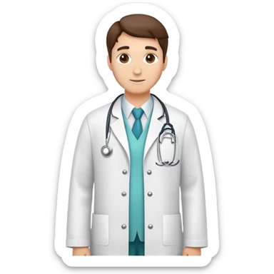isolated white doctor lab coat sticker