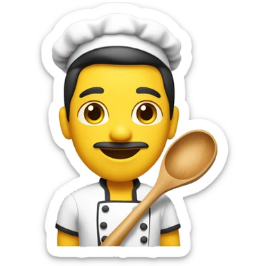chef, yellow skin. with a wooden ladle in hand sticker