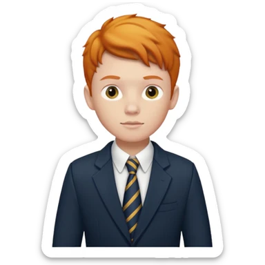 ginger private school boy student sticker