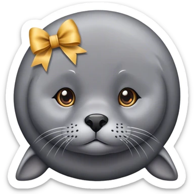 seal with a bow sticker