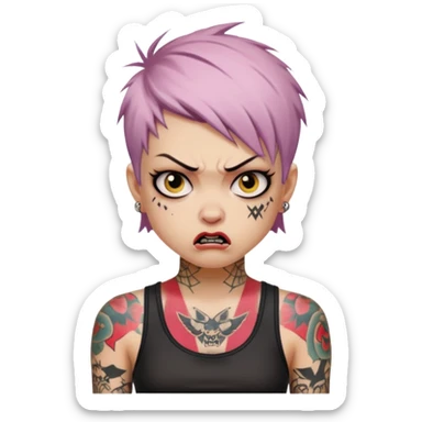 Skater punk girl mugshot sticker