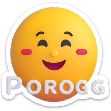 colorful 3D circular emoji with the word 'pörög' in the center in a modern font sticker
