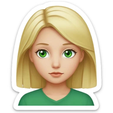 Girl blonde Green eyes sticker