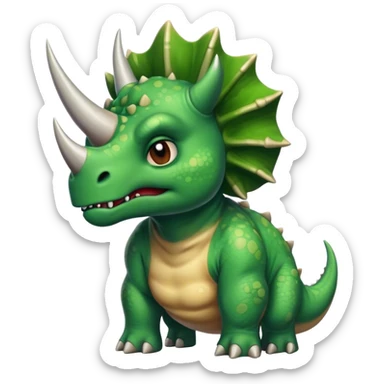 angry face of a triceratops in a shirt sticker