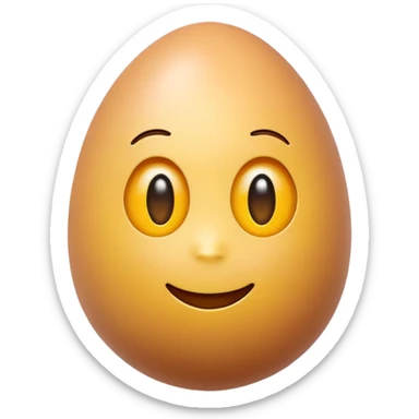 3D emoji icon of an egg in Apple style, isolated, soft pastel background, high-resolution, minimalistic, plastic texture, soft lighting, realistic shadows, front-facing, centered sticker