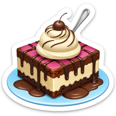 Brownie and ice cream sticker