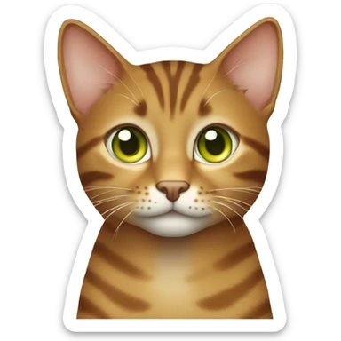 brown tabby cat with greenish yellow eyes and ginger hair girl with blue eyes and freckles sticker