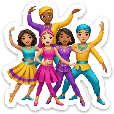 dancer sfrom different backgrounds  sticker
