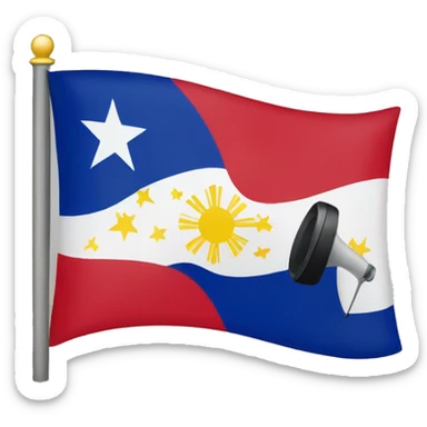 Philippine flag with phone call icon sticker