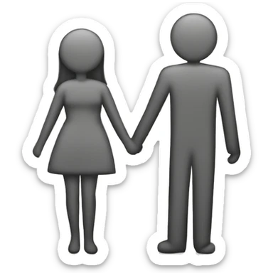 male and female Stick figure looking around the corner together sticker