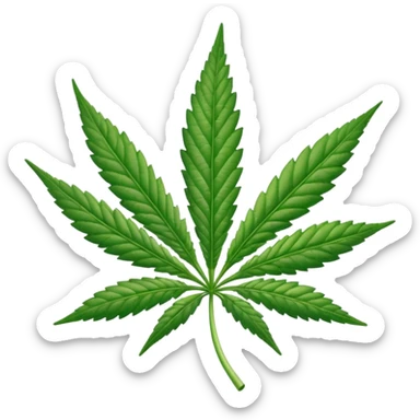 High stoned marijuana leaf sticker