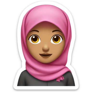 Hijabi girl with pink bow  sticker