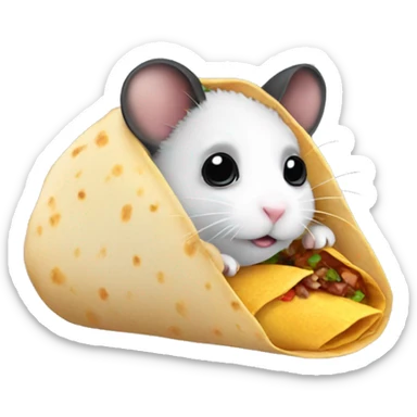 Black hamster in a burrito  sticker