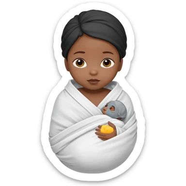 newborn black baby girl in a swaddle sticker