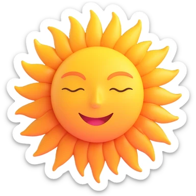 3D style sun without face or internal details, only circle and soft rays, suitable for Discord role icon sticker
