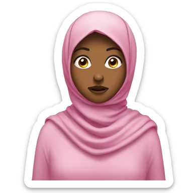 Girl with pink hijab shocked  sticker