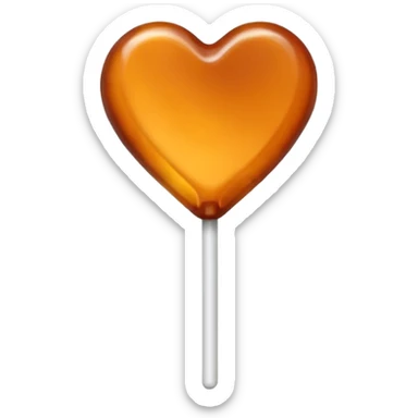 heart-shaped caramel lollipop sticker