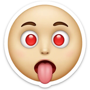 Heart eyes with tongue sticking out sticker