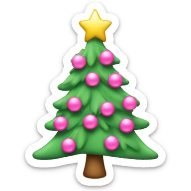 Pink Christmas tree with bows sticker