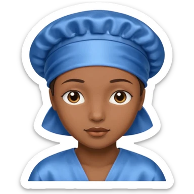  Satin sleep Bonnet emoji brown skin  sticker