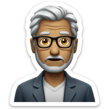 man from Disney up grey hair glasses grumpy face sticker