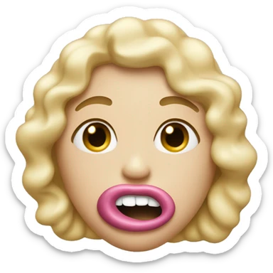 Chewing gum with a light complexion and black curls and big lips goes to bed sticker