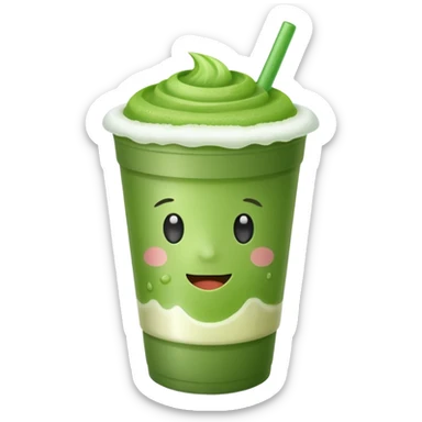 Matcha drink on a plastic cup  sticker