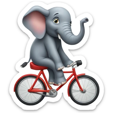 An elephant on a bike sticker